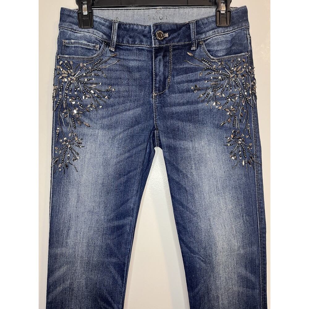 White House Black Market Bootcut Beaded Embellished Jeans Size 0
